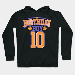 10th Birthday Boy Basketball Lover 10 Years Old Bday Hoodie